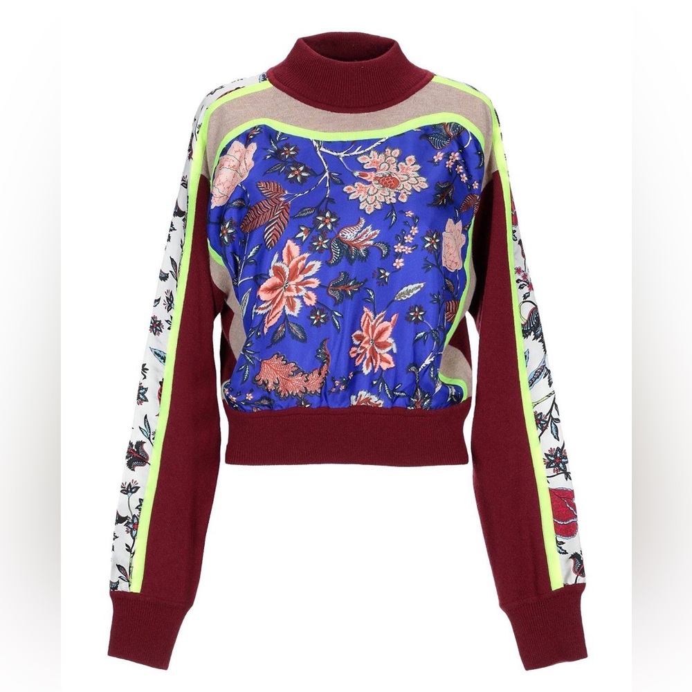 NWT Diane Von Furstenberg Floral Wool/Silk Sweater